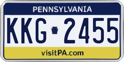 PA license plate KKG2455