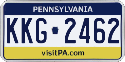 PA license plate KKG2462