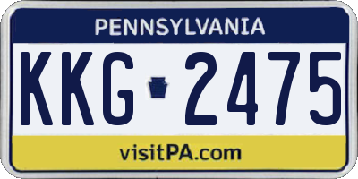 PA license plate KKG2475