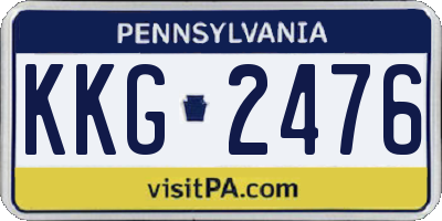 PA license plate KKG2476
