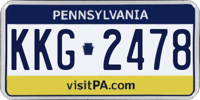 PA license plate KKG2478