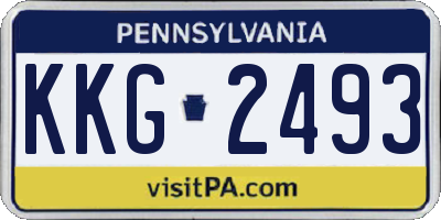 PA license plate KKG2493
