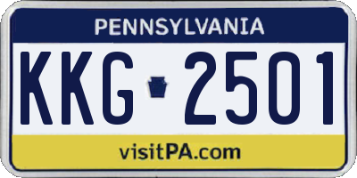 PA license plate KKG2501