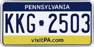 PA license plate KKG2503