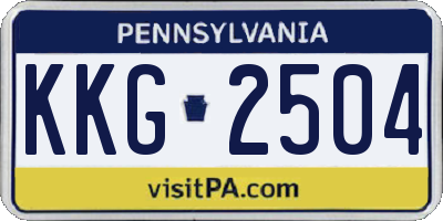 PA license plate KKG2504