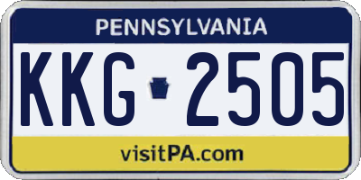 PA license plate KKG2505