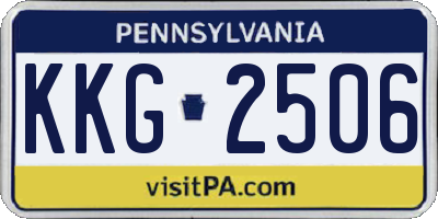 PA license plate KKG2506