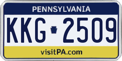 PA license plate KKG2509