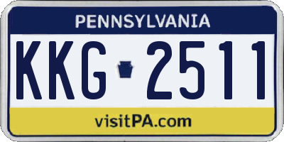 PA license plate KKG2511