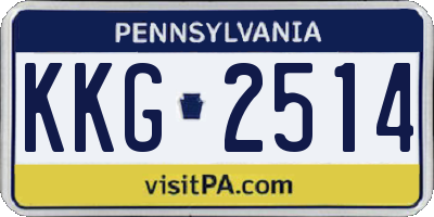 PA license plate KKG2514