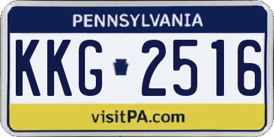 PA license plate KKG2516