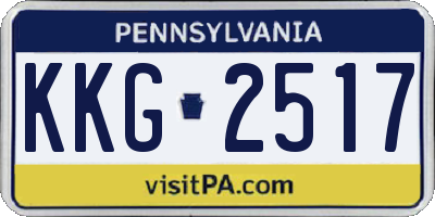 PA license plate KKG2517