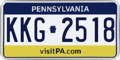 PA license plate KKG2518