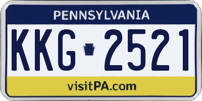 PA license plate KKG2521