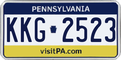 PA license plate KKG2523