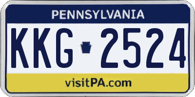 PA license plate KKG2524