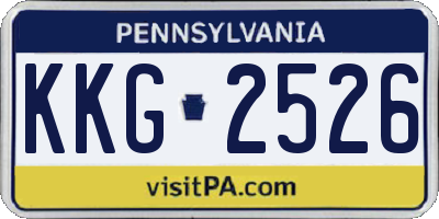 PA license plate KKG2526