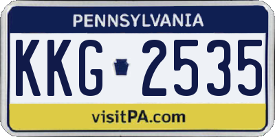 PA license plate KKG2535