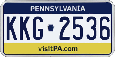 PA license plate KKG2536
