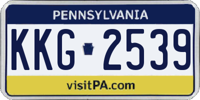 PA license plate KKG2539