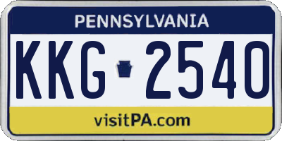 PA license plate KKG2540