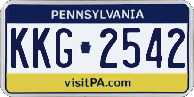 PA license plate KKG2542