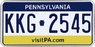 PA license plate KKG2545