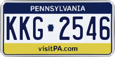 PA license plate KKG2546