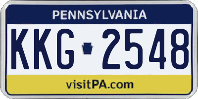 PA license plate KKG2548