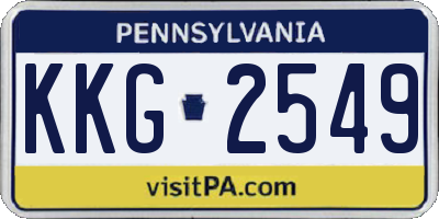 PA license plate KKG2549