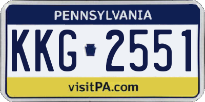 PA license plate KKG2551