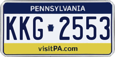 PA license plate KKG2553