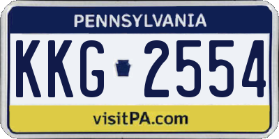 PA license plate KKG2554