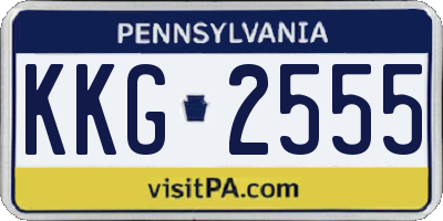 PA license plate KKG2555