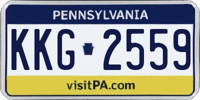 PA license plate KKG2559