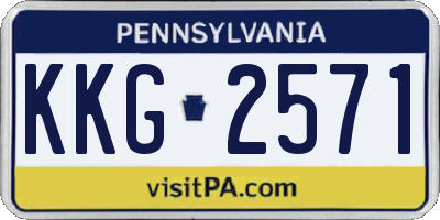 PA license plate KKG2571