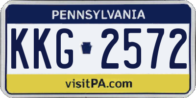 PA license plate KKG2572