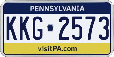 PA license plate KKG2573