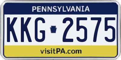 PA license plate KKG2575