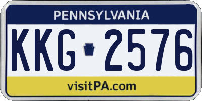 PA license plate KKG2576