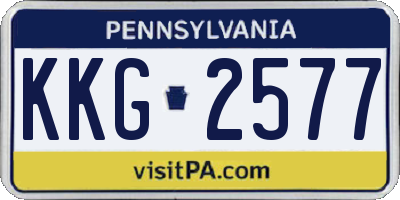 PA license plate KKG2577