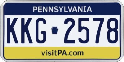 PA license plate KKG2578