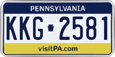PA license plate KKG2581