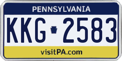 PA license plate KKG2583