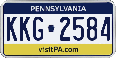 PA license plate KKG2584