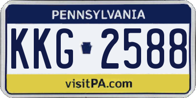 PA license plate KKG2588