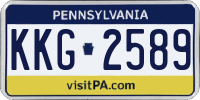 PA license plate KKG2589