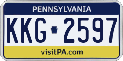 PA license plate KKG2597