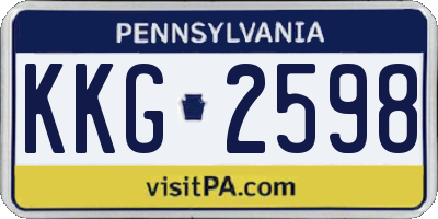 PA license plate KKG2598
