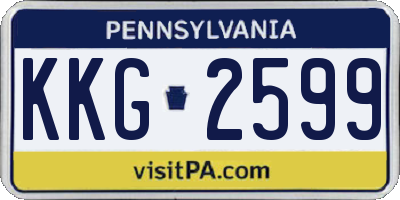 PA license plate KKG2599